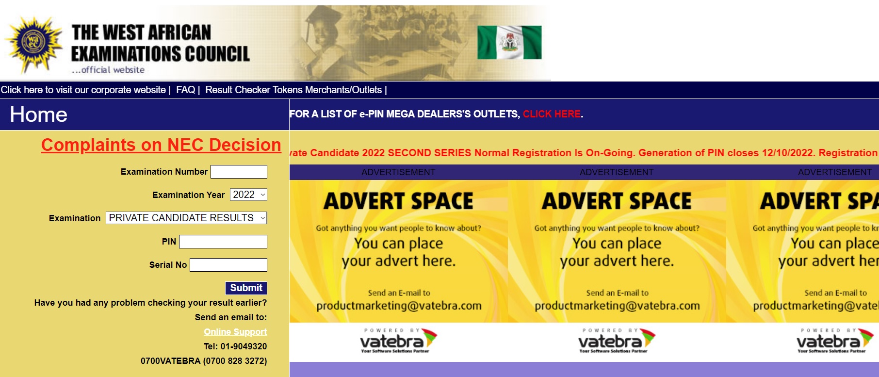 Buy WAEC Scratch Card Online on Triple G Online Limited Instantly